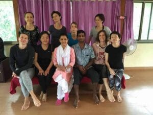 Ranjana Yoga Class Instructor with Foreign Clients