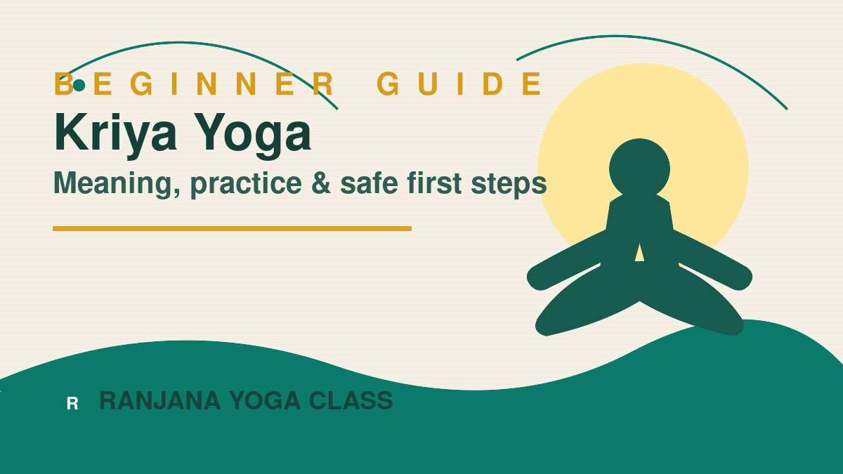 Original Kriya Yoga for beginners guide with a meditation illustration