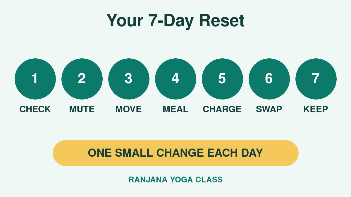 Seven-day screen-time reset with one small change each day