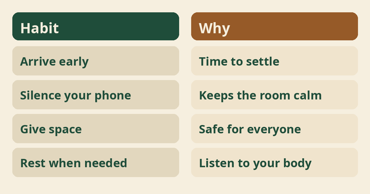 Simple habits for your first class