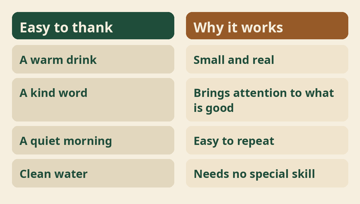 Easy things to be thankful for and why they work