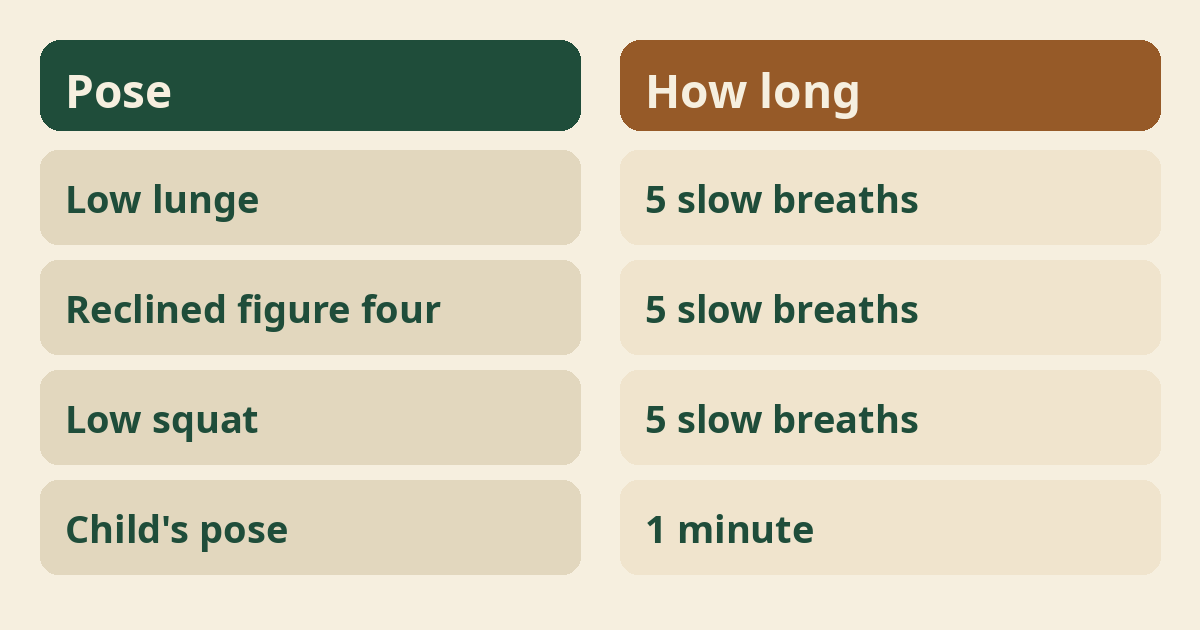Five gentle poses